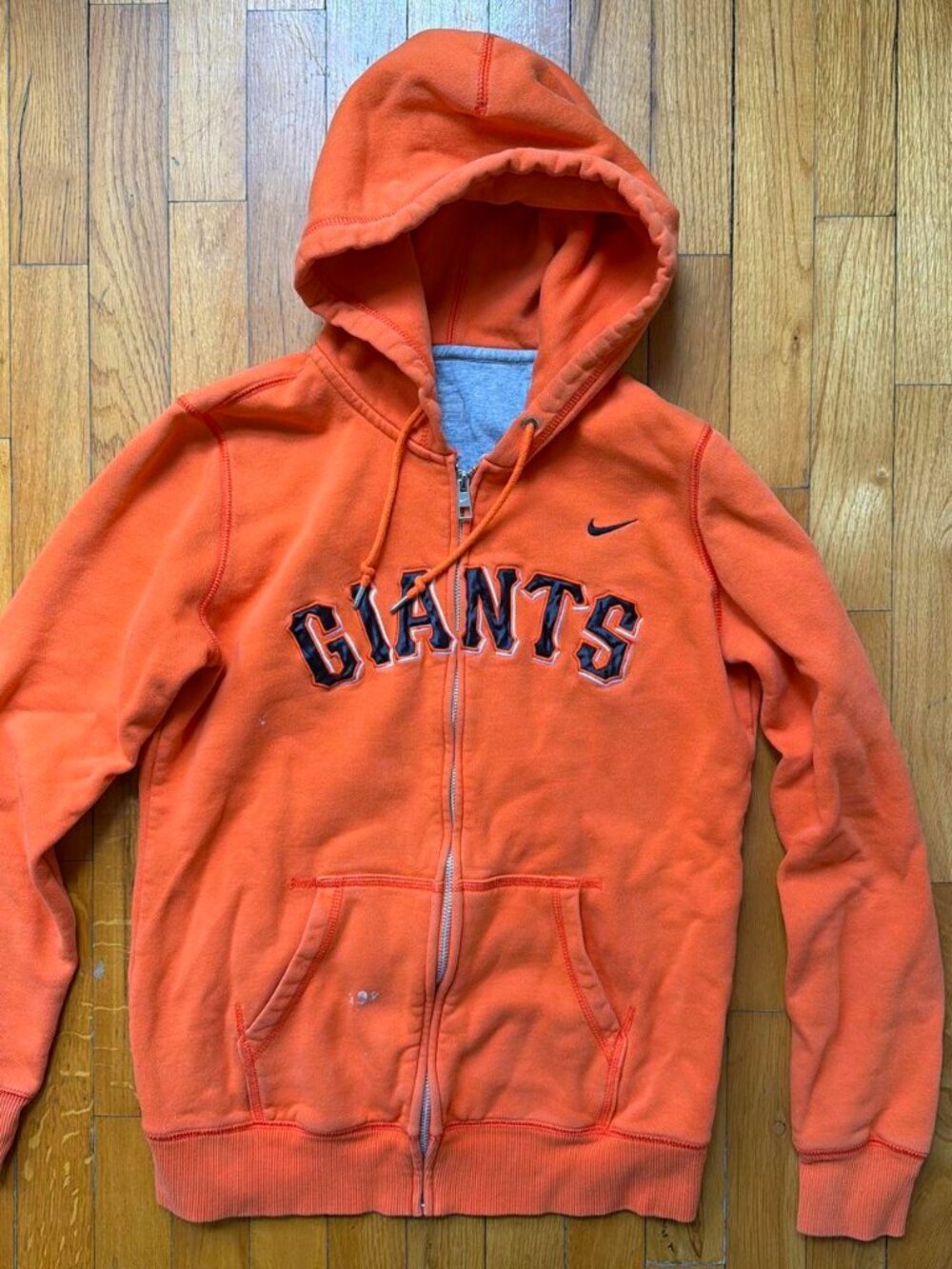 Nike New York Giants Orange Zip Up Hoodie